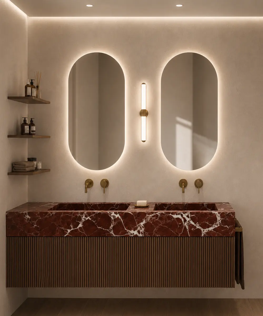 Dettaglio del bagno del progetto Via Isonzo